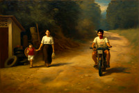 MOTORBIKE ON COUNTRY ROAD IN THAILAND