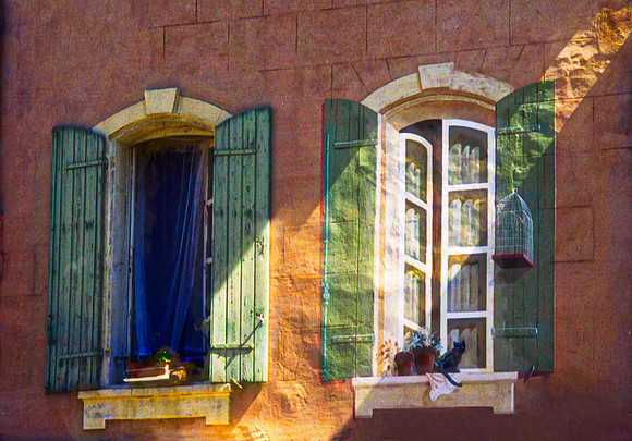 BLACK CAT ON WINDOW SIL