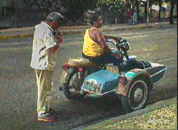 MOTORCYCLE WITH SIDECAR - CUBA