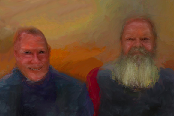 TWO MEN IN A RESTAURANT