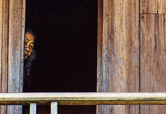 PEEKING AT A TOURIST