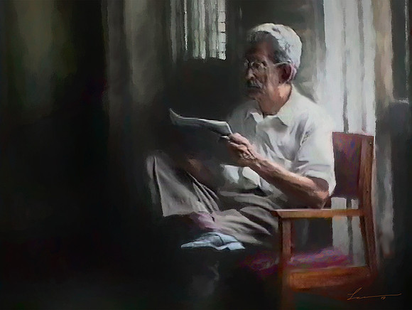 MAN READING PAPER